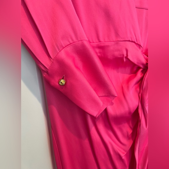 Zara Limited Edition Midi Shirt Dress Fuchsia - Picture 9 of 12